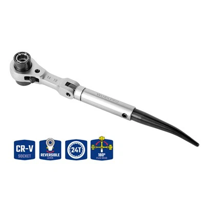 WORKPRO 4 TRONG 1 CỜ LÊ ĐUÔI SẮC LINH HOẠT Ổ CẮM RATCHET